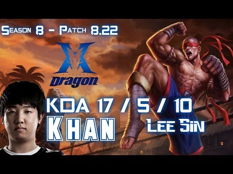 KZ Khan LEE SIN vs NIDALEE Jungle - Patch 8.22 KR Ranked