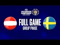 Austria v Sweden | Full Basketball Game | FIBA U18 European Championship 2022 - Division B