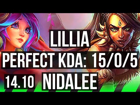 LILLIA vs NIDALEE (JGL) | 15/0/5, Rank 6 Lillia, Legendary | KR Challenger | 14.10