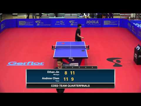 2016 NCTTA Nationals Coed Teams 1/4 Final - Ethan Jin (Michigan) vs Andrew Chen (UT Austin)