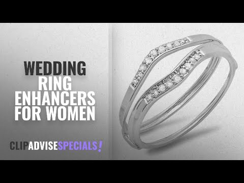 10 Best Wedding Ring Enhancers For Women: 0.12 Carat (ctw) 10K White Gold Round White Diamond Ladies