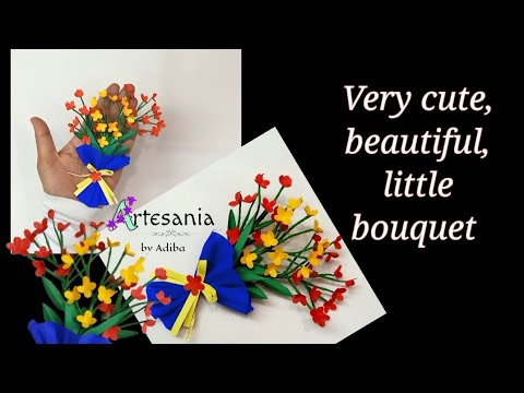 Easy flower making | Beautiful mini bouquet | handmade gift idea | creative paper craft tutorial
