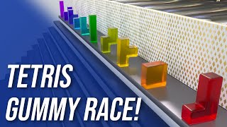 Tetris Gummy Race Softbody Simulation ASMR