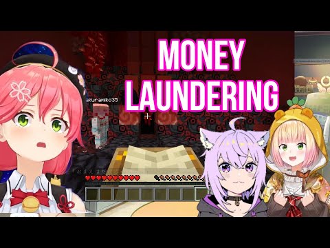Hololive Cut - Momosuzu Nene Confession Drag Miko Into Money Laundering Scandal | Minecraft [Hololive/Sub]