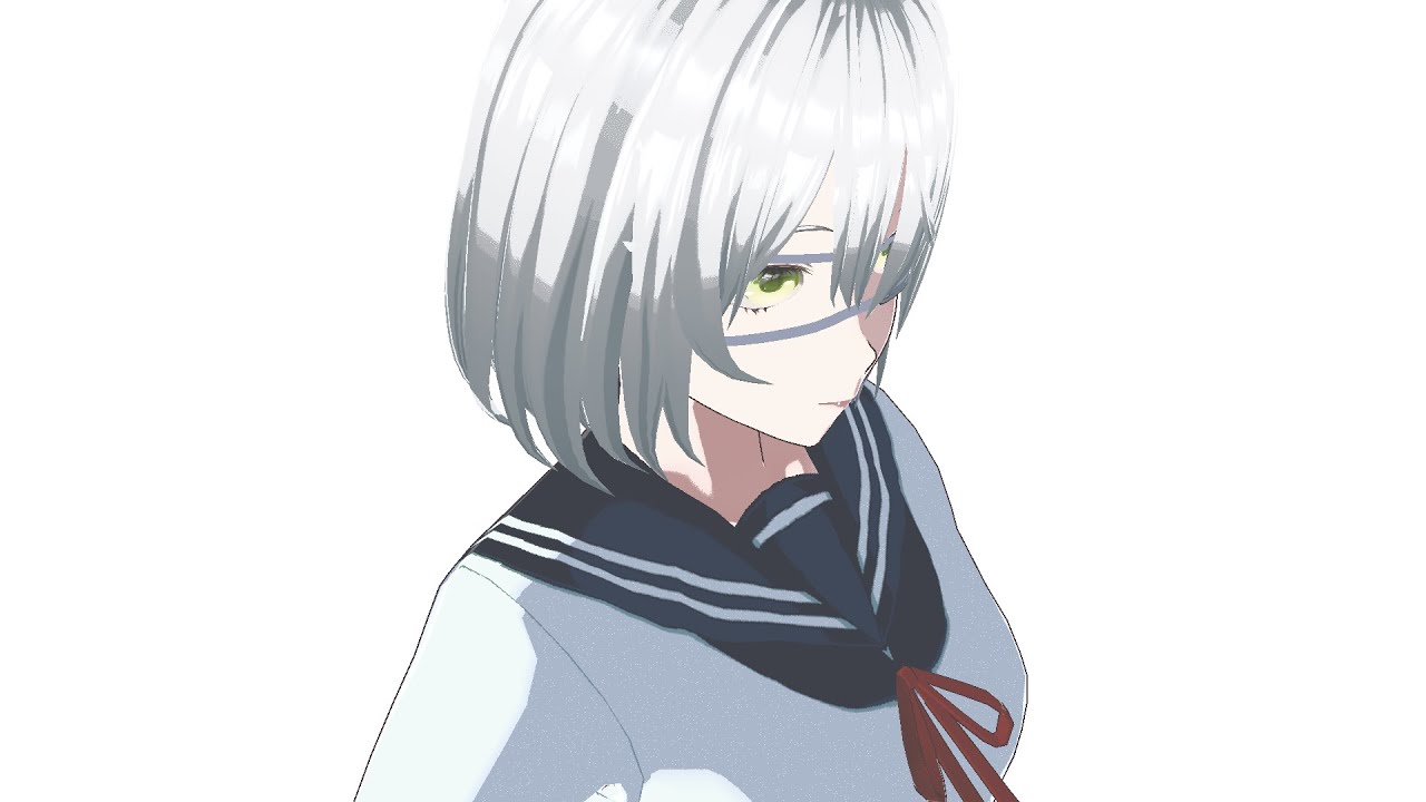 Eyepatch Anime School Girl Fully Rigged 3D Model