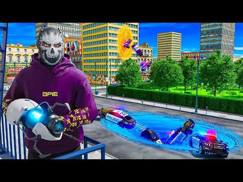 Using Portal Gun To Rob Banks In GTA 5 RP