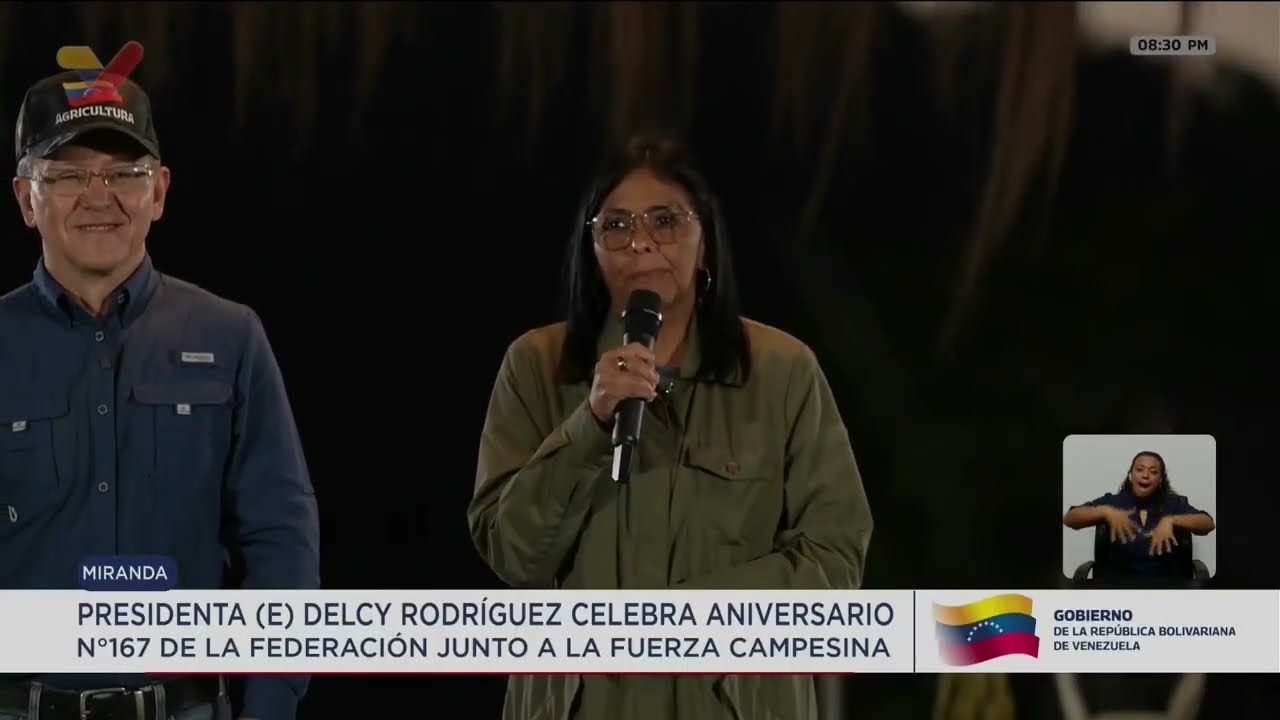 Delcy Rodríguez celebra aniversario de la Federación junto a movimientos campesinos, 20 febrero 2026