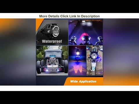 √ Motorcycle Headlight Cree U7 LED Fog Lights Spotlight Daytime Running Lights with Blue Angel Eyes
