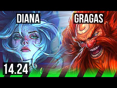 DIANA vs GRAGAS (JGL) | 8/0/7, Legendary | NA Challenger | 14.24