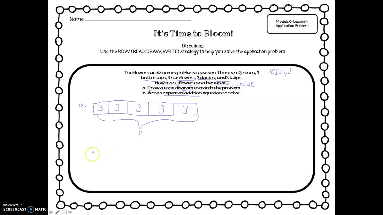 Grade 2 Module 6 Lesson 4 Application Problem