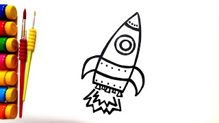 Como desenhar um foguete. How to draw a rocket.
