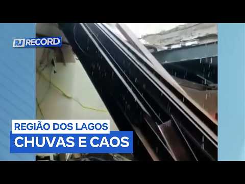 Chuvas intensas causam caos e desabamentos na Região dos Lagos