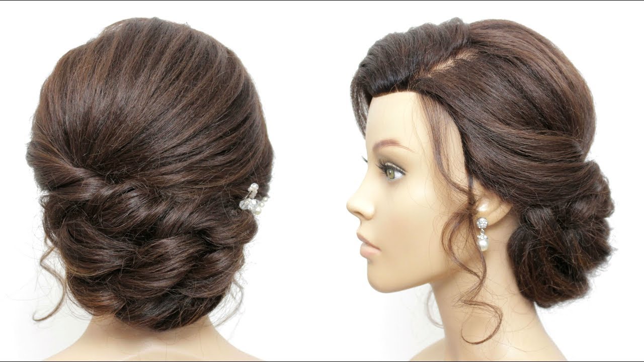 Elegant Bridal Prom Updo Tutorial For Long And Medium Hair.