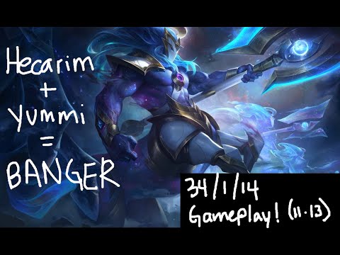 Cosmic Hecarim with a cat on top | 34/1/14 Hecarim gameplay (11.13)