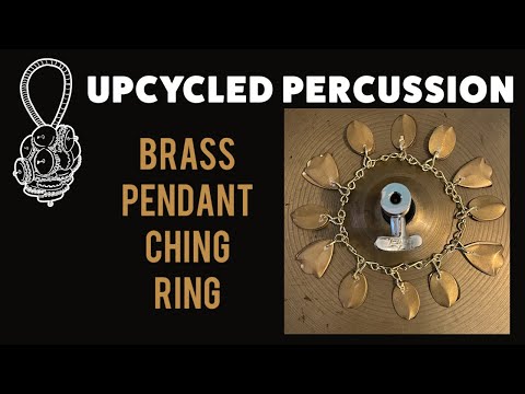 Upcycled Percussion - Brass Pendant Ching Ring - Hi Hat Tambourine image 4