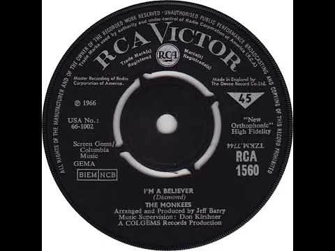 UK New Entry 1967 (1) The Monkees - I'm A Believer