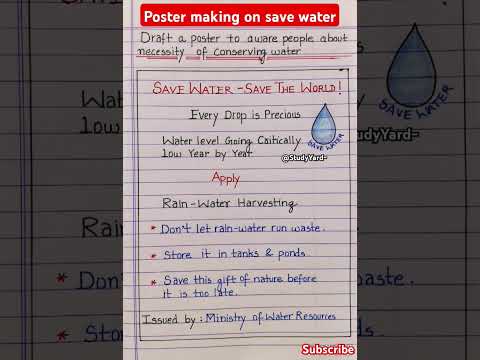 Poster making on save water l poster making class 11 l poster making on save water save earth