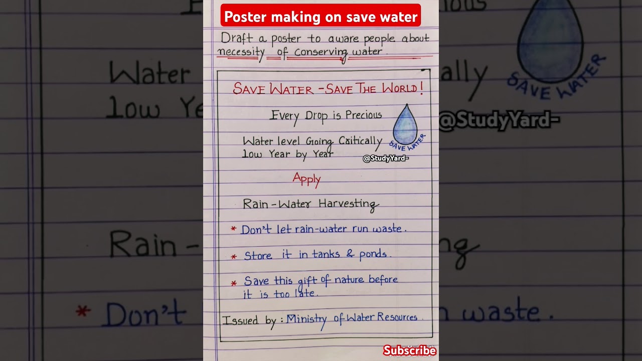 Poster making on save water l poster making class 11 l poster making on save water save earth