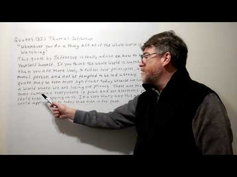 Tutor Nick P Quotes 83 Thomas Jefferson - Whenever You Do a Thing Act As If ...