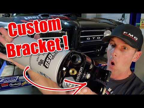 Remote Oil Filter Install, AN Hoses, with Custom CAD Designed Bracket
