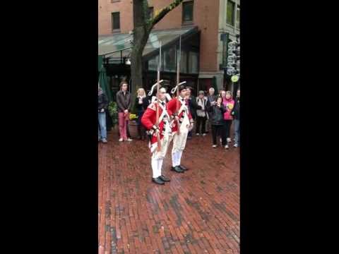British Red Coat Soldiers in Boston Affix Bayonets and Charge the Crowd