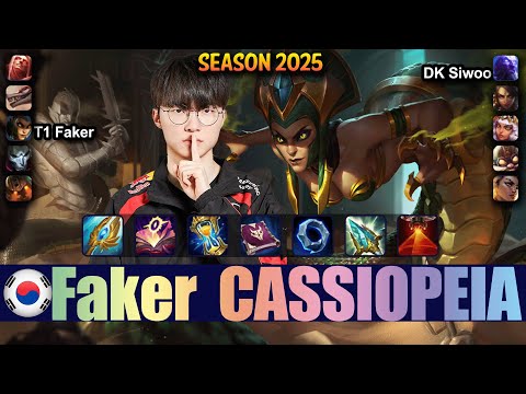 T1 Faker CASSIOPEIA vs ORIANNA Mid - Patch 25.18 KR Ranked | lolrec