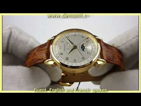 Movado 40 B1 881 3/731  pointer calendar, moonphase, yellow gold, automatic