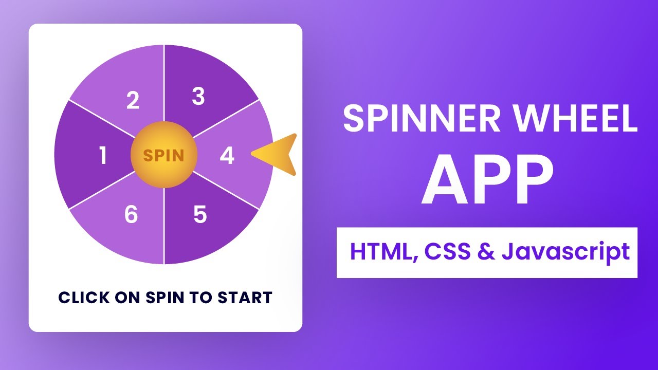 Spin Wheel App With Javascript | HTML, CSS & Javascript Project