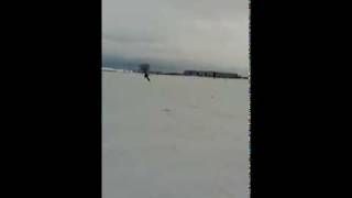 preview picture of video 'florina greece snowkite 26-02-2012 #2'