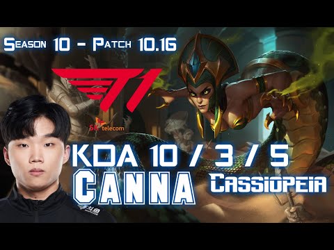 T1 Canna CASSIOPEIA vs SETT Top - Patch 10.16 KR Ranked