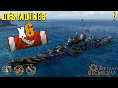 Des Moines 6 Kills & 269k Damage | World of Warships Gameplay
