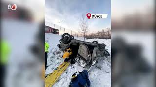 Düzce'de Otomobil Takla Attı; 2 Yaralı