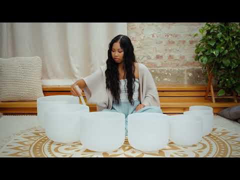432 Hz Crystal Singing Bowls - Pure Quartz Chakra Set