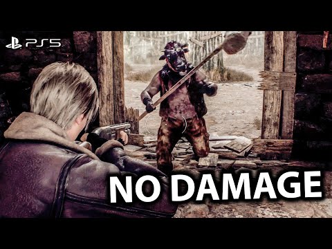 Resident Evil 4 Remake PS5 - Brutal & Aggressive Gameplay | Leon Vs Villagers ( No Damage )