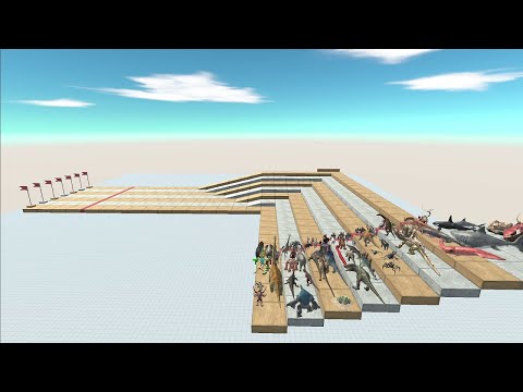 Speed ​​race with all ARBS units. 90 degree corner course! - Animal Revolt Battle Simulator