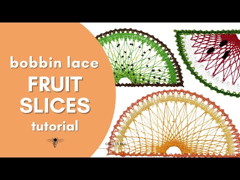 Bobbin Lace TUTORIAL FRUIT SLICES Pattern, learn bobbin lace techniques