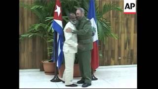 President Fidel Castro hosts Haiti President-elect Rene Preval