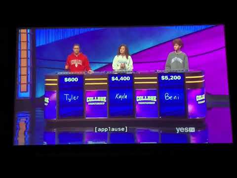 Jeopardy, College Championship 2020 Day 6 - 1st Daily Double (4/13/20)