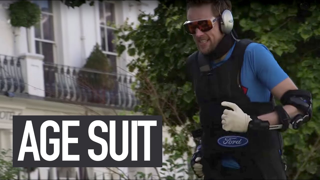 Age simulation suit - what's it like to go for a run when you're over 70? - YouTube