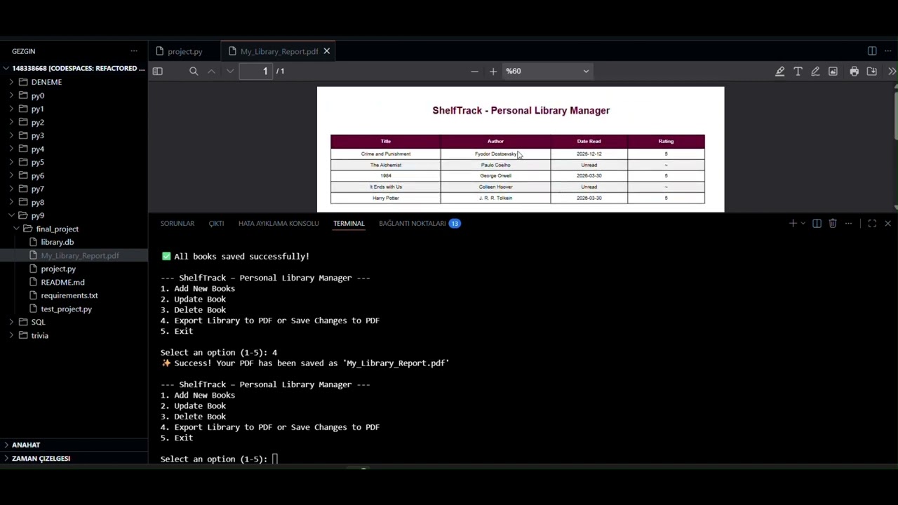 Harvard CS50 Python Final Project - ShelfTrack