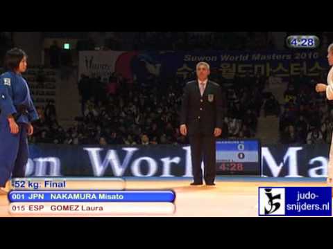 Judo 2010 Suwon: Misato Nakamura (JPN) - Laura Gomez (ESP) [-52kg] final.