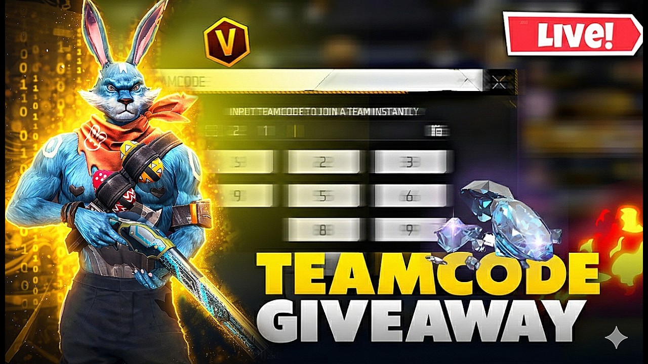 FF LIVE GIVEAWAY|| TEAMCODE GIVEAWAY | CUSTOM ROOM | DJALOK GIVEAWAY| FF GIVEAWAY#lokeshgamerlive