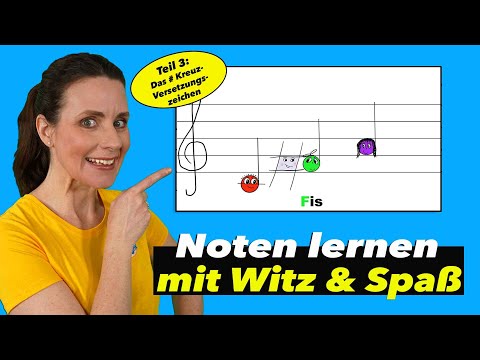 Spielend Noten lernen - Für Kinder | Das KREUZ-Versetzungszeichen | Musikunterricht Notenschnutzies