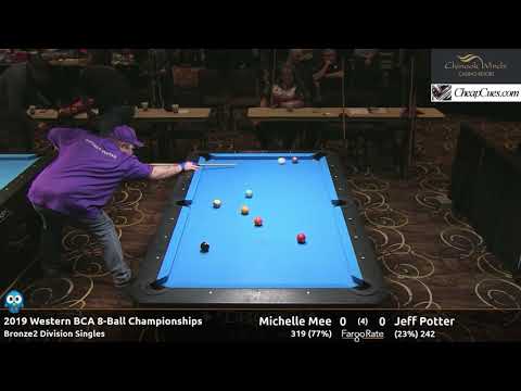 Michelle Mee vs Jeff Potter - Bronze 2 Singles - 2019 Western BCA 8-Ball Championship