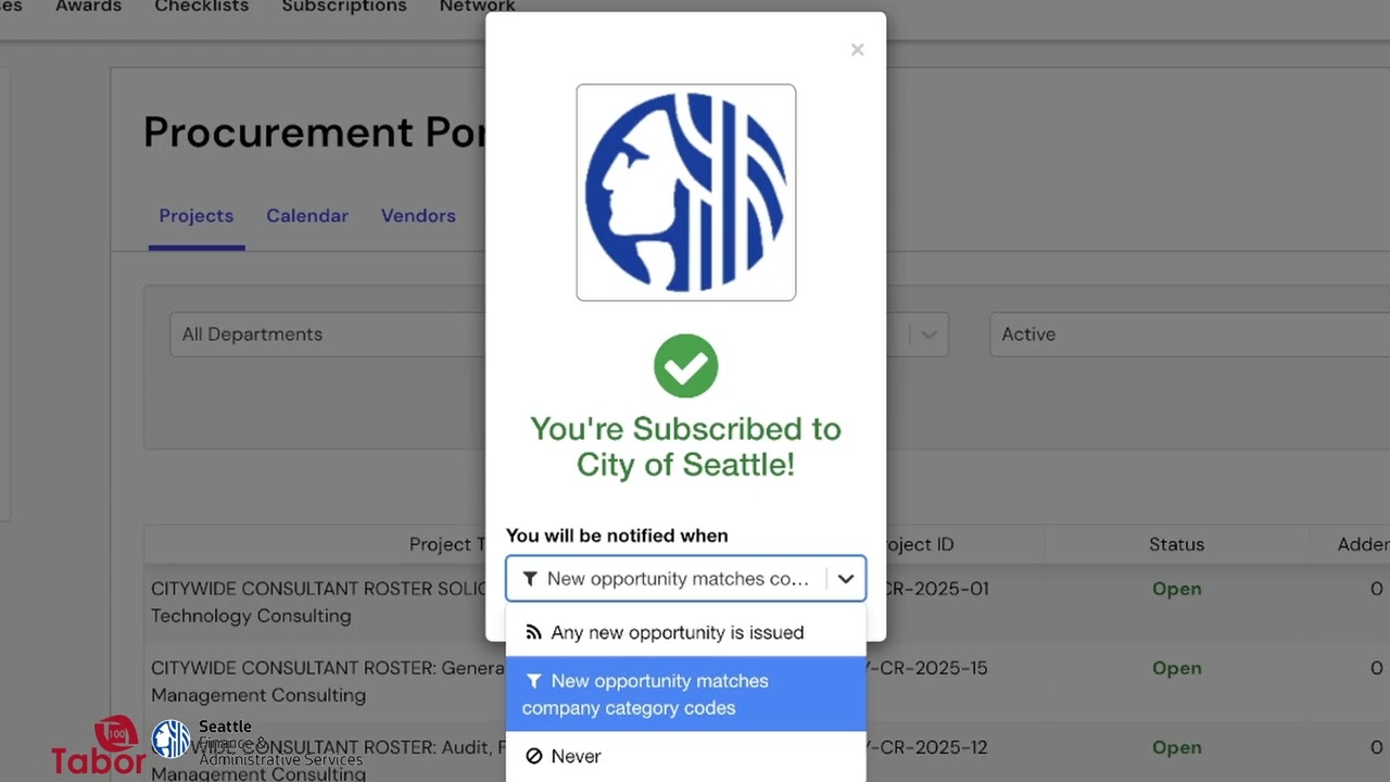 Bidding on City of Seattle Projects