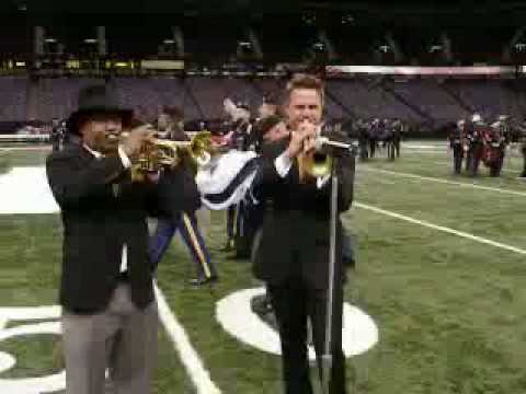 Kermit Ruffins and Jeremy Davenport rehearse National Anthem at Saints vs Cardinals playoff Game
