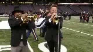 Kermit Ruffins and Jeremy Davenport rehearse National Anthem at Saints vs Cardinals playoff Game