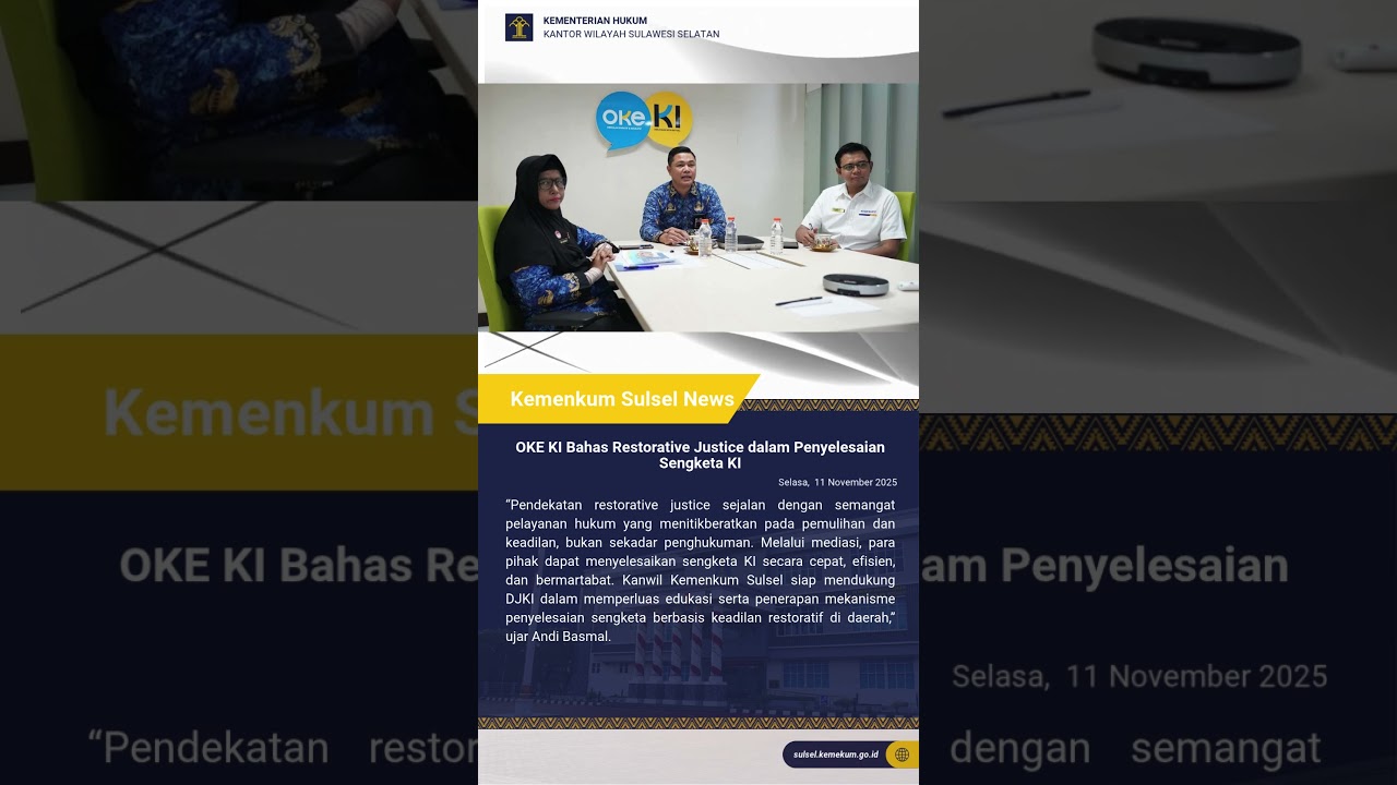 OKE KI Bahas Restorative Justice dalam Penyelesaian Sengketa KI