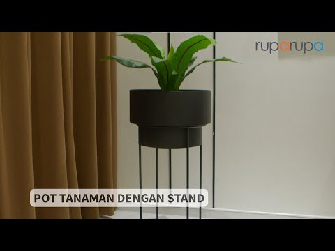 Gambar Informa Pot Tanaman Dengan Stand 75.5 cm Set 2 pcs - Hitam