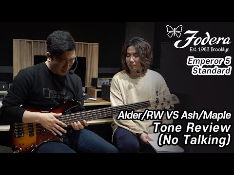 Fodera Emperor 5 Standard Alder/RW VS Ash/Maple Tone Review (No Talking)